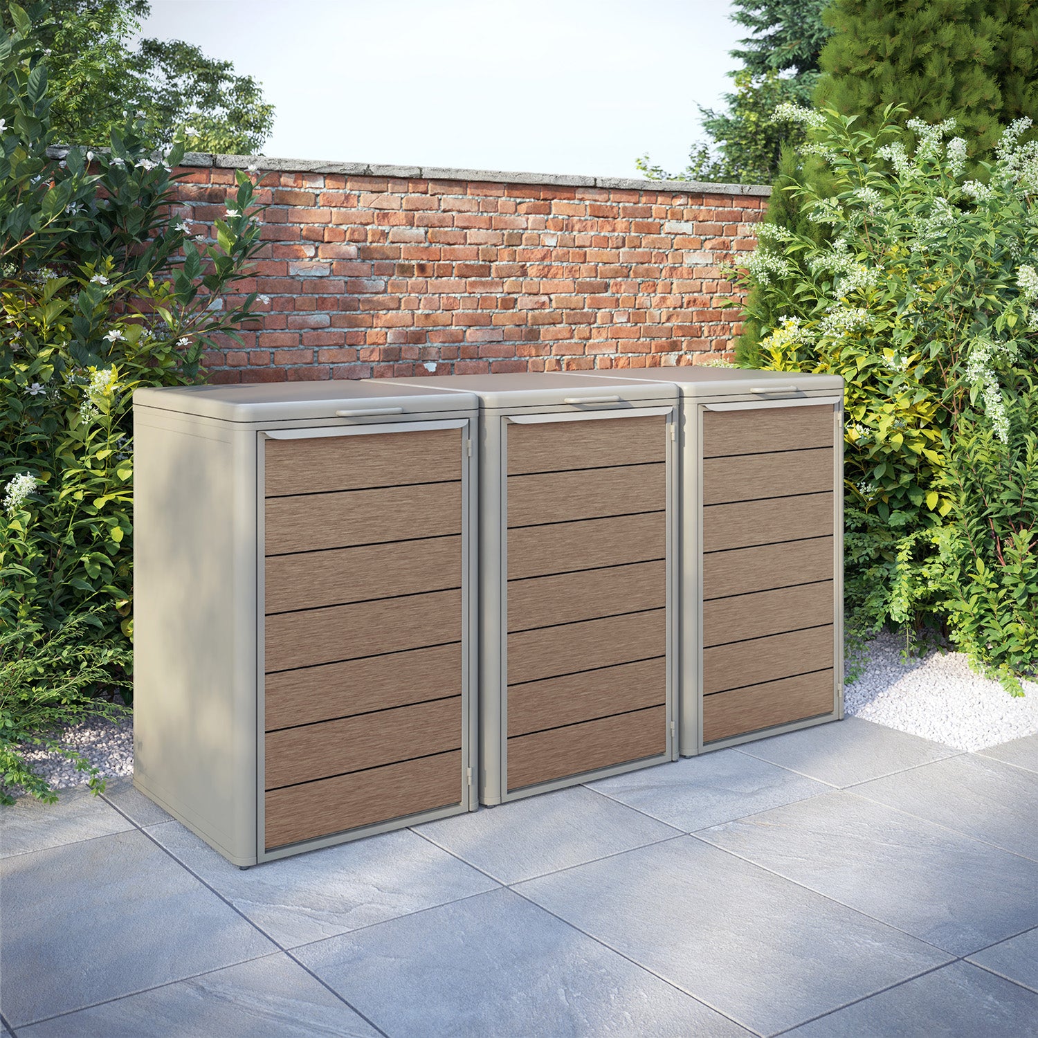 Curva Latte 3 Bin Store with Fusion Door Slat