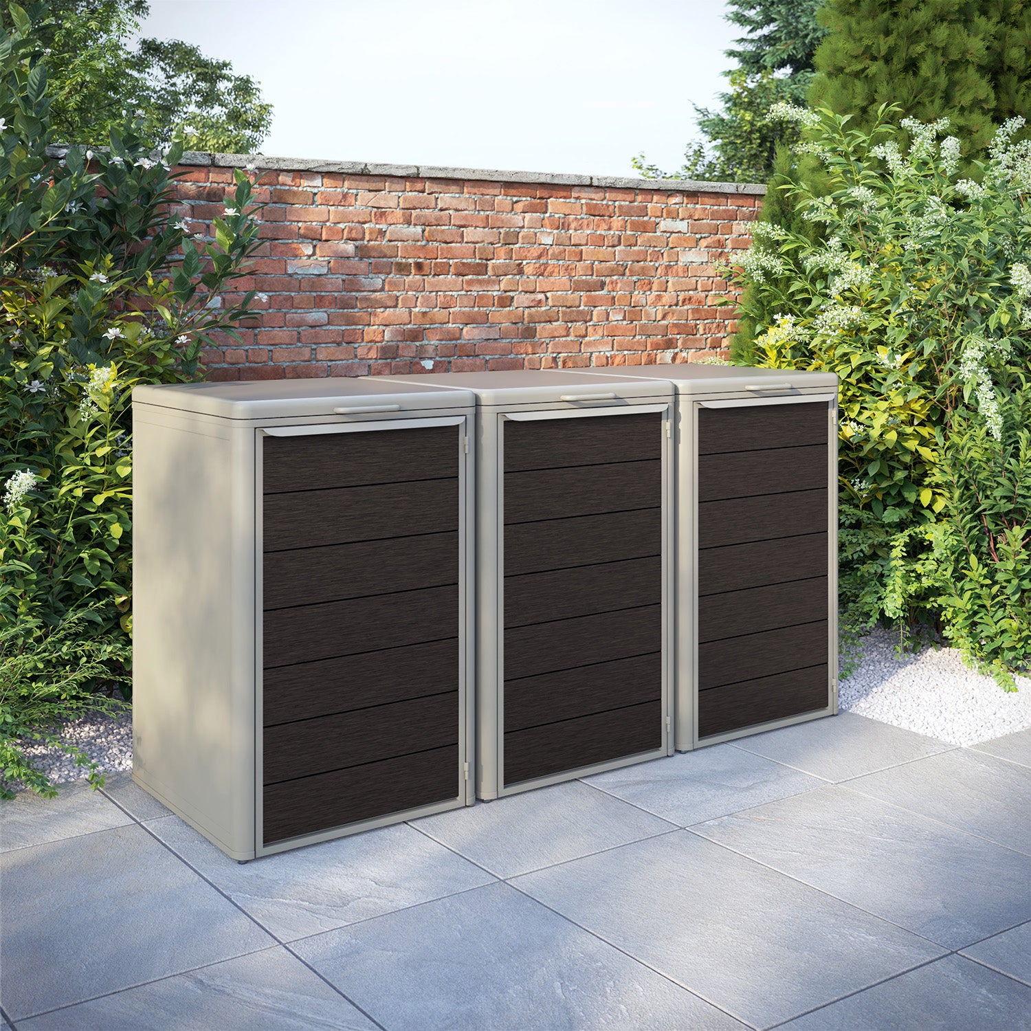 Curva Latte 3 Bin Store with Fusion Door Slat