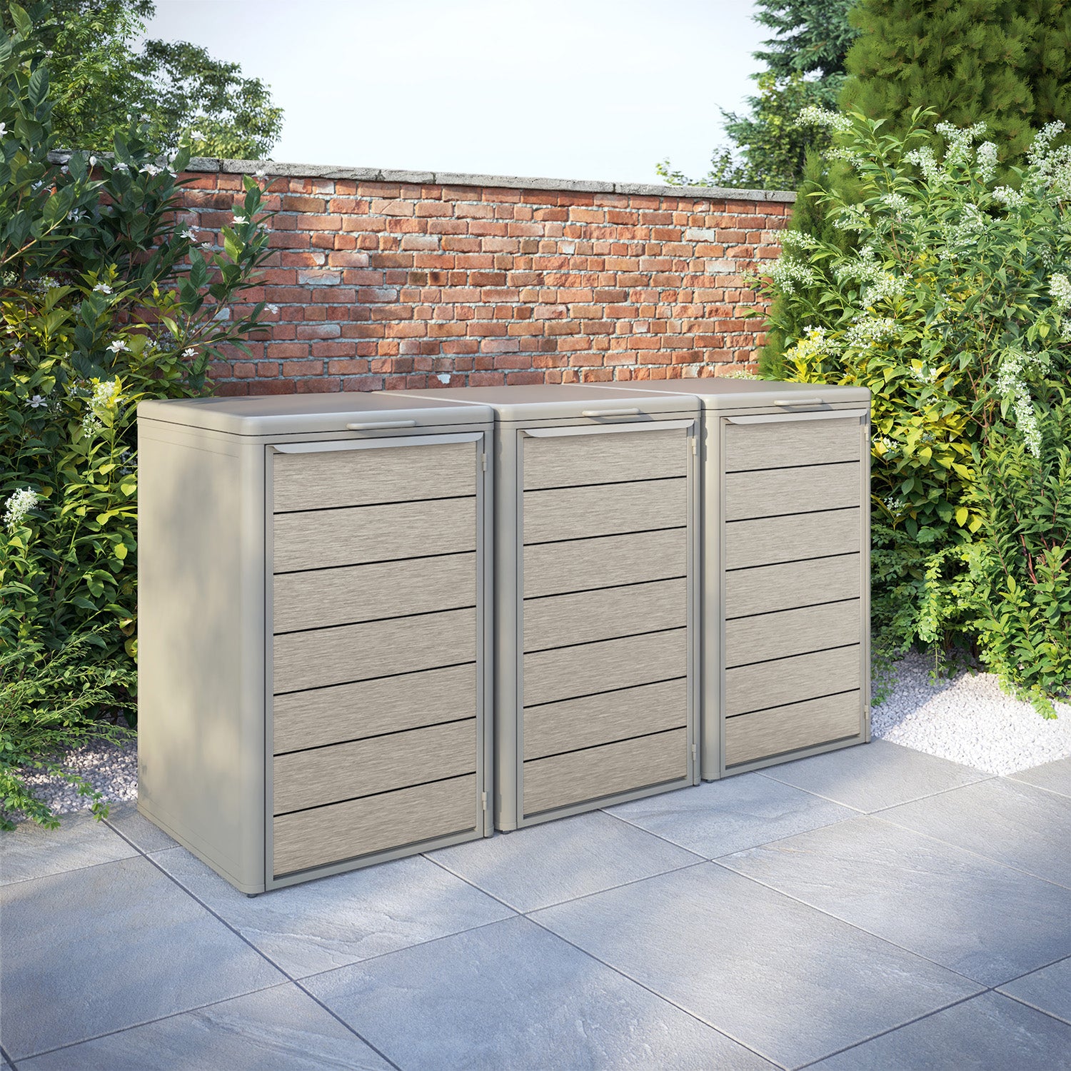 Curva Latte 3 Bin Store with Fusion Door Slat