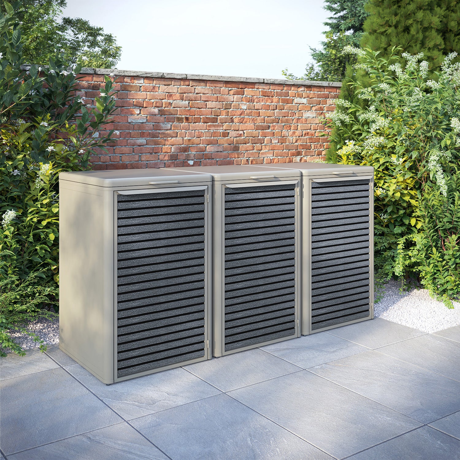 Curva Latte 3 Bin Store with Hudson Door Slat