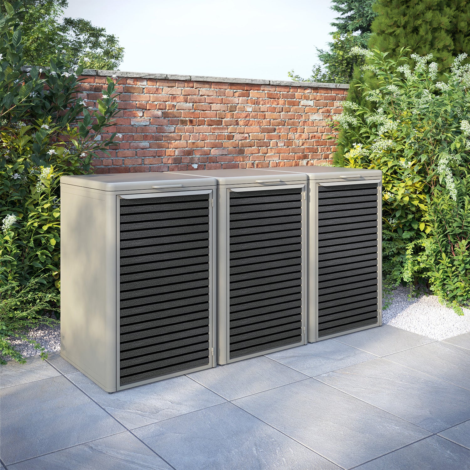 Curva Latte 3 Bin Store with Hudson Door Slat