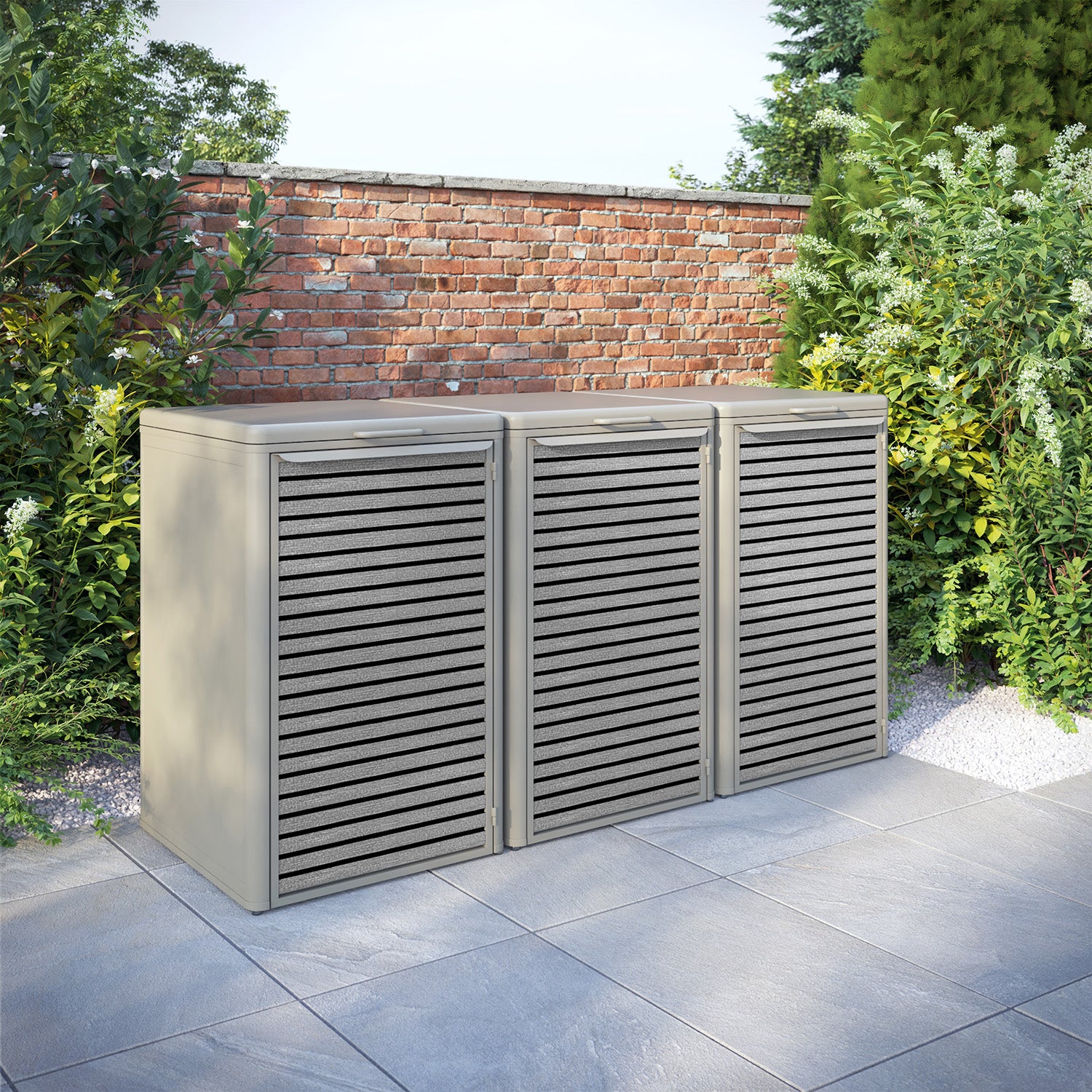 Curva Latte 3 Bin Store with Hudson Door Slat