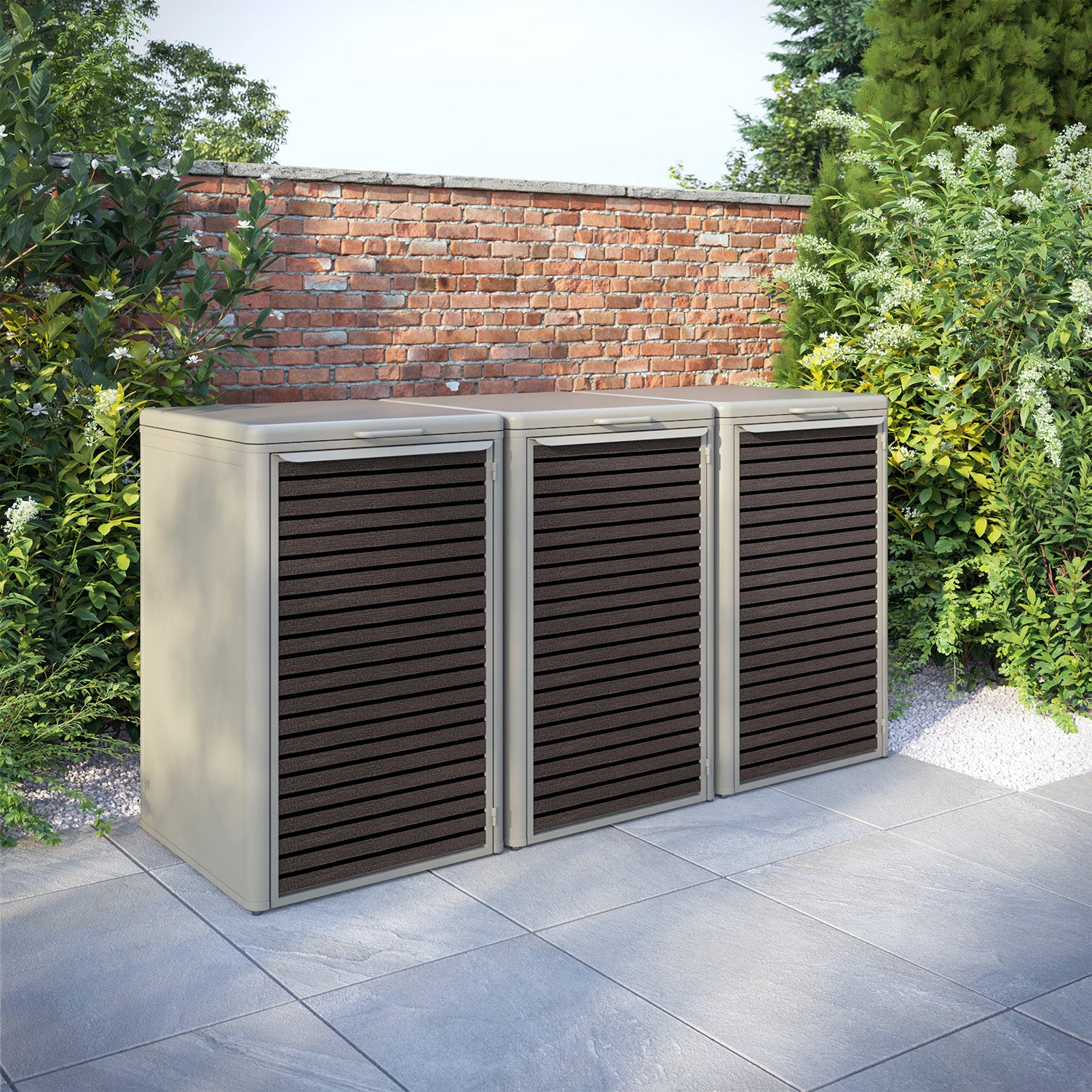 Curva Latte 3 Bin Store with Hudson Door Slat