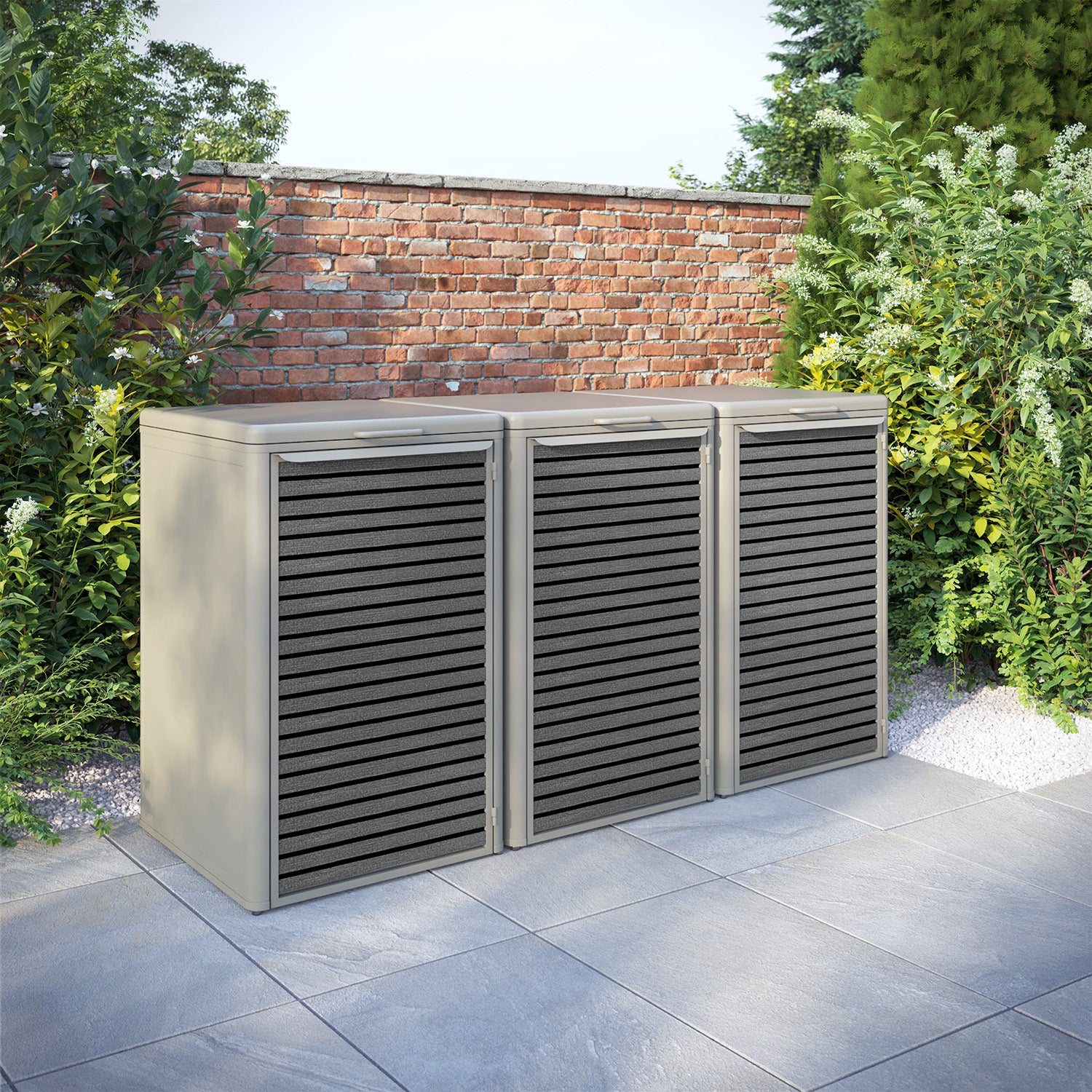 Curva Latte 3 Bin Store with Hudson Door Slat