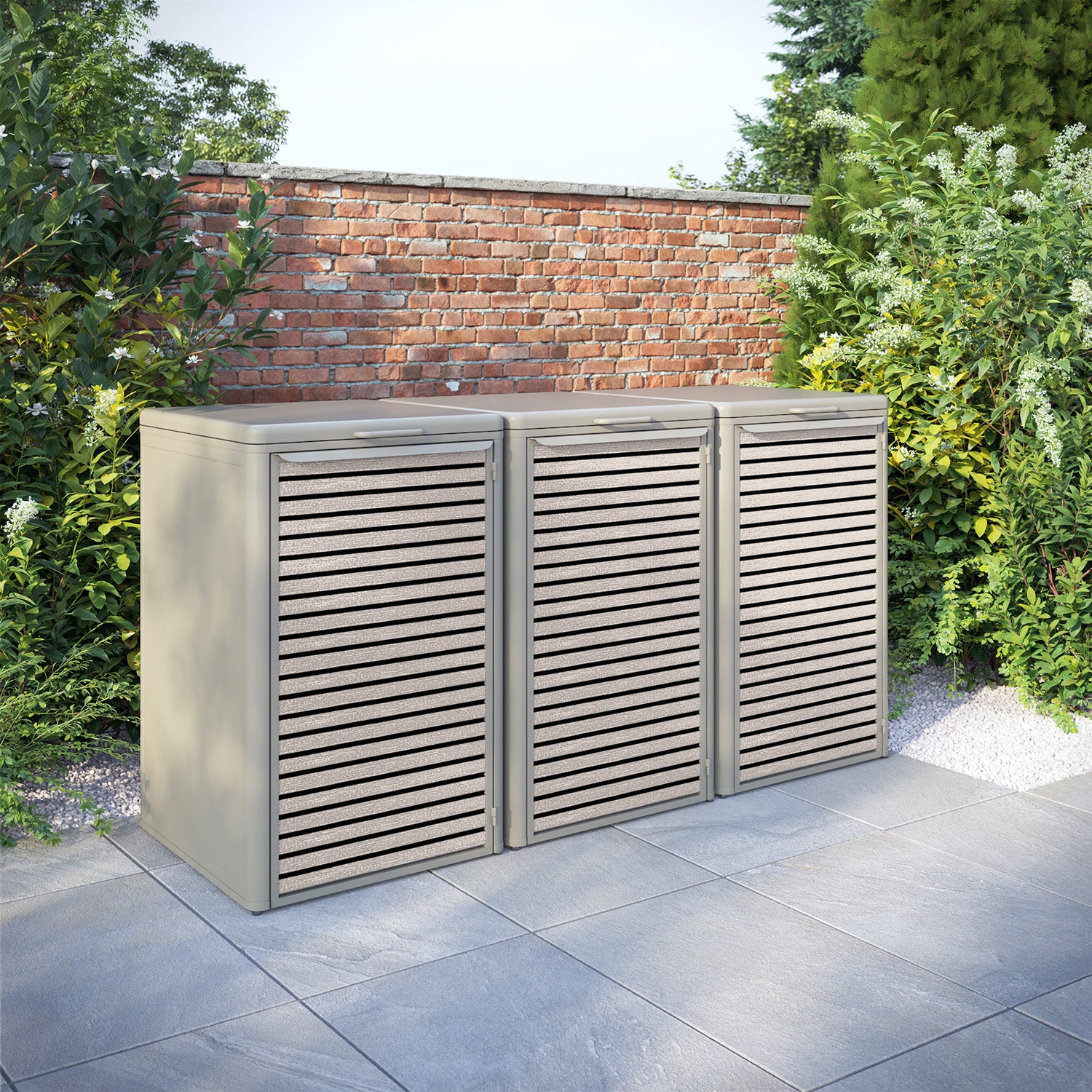 Curva Latte 3 Bin Store with Hudson Door Slat