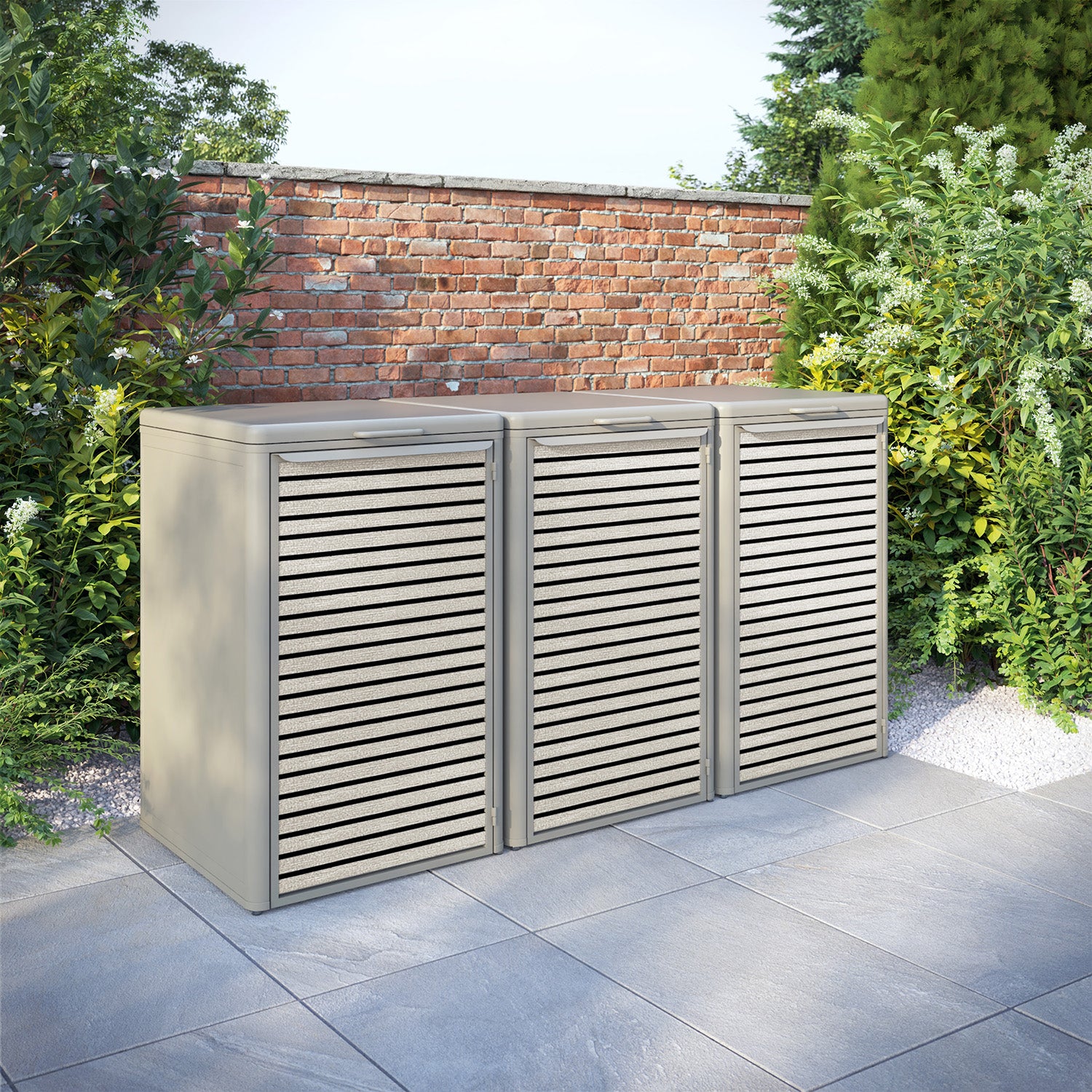 Curva Latte 3 Bin Store with Hudson Door Slat