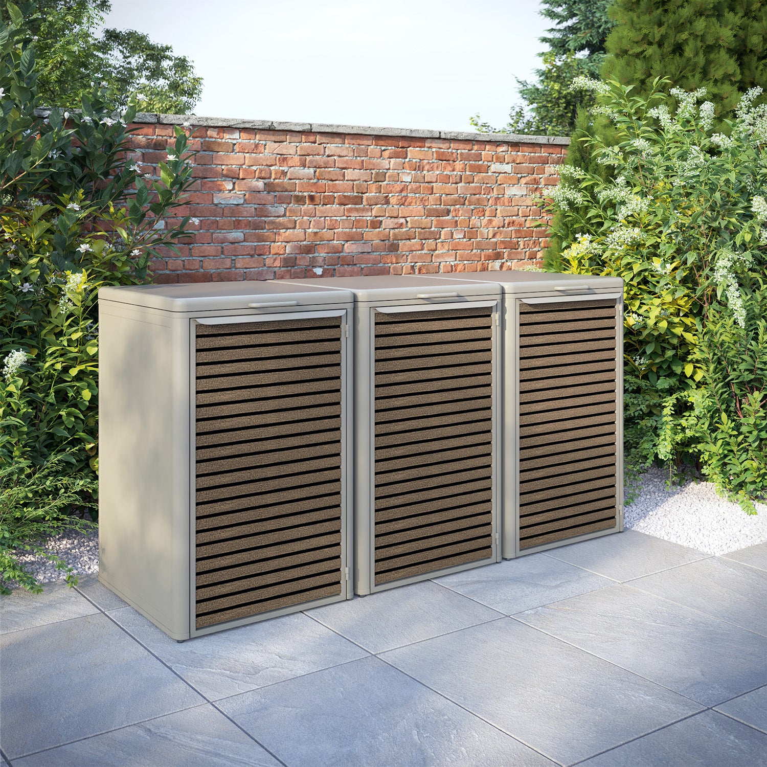 Curva Latte 3 Bin Store with Hudson Door Slat