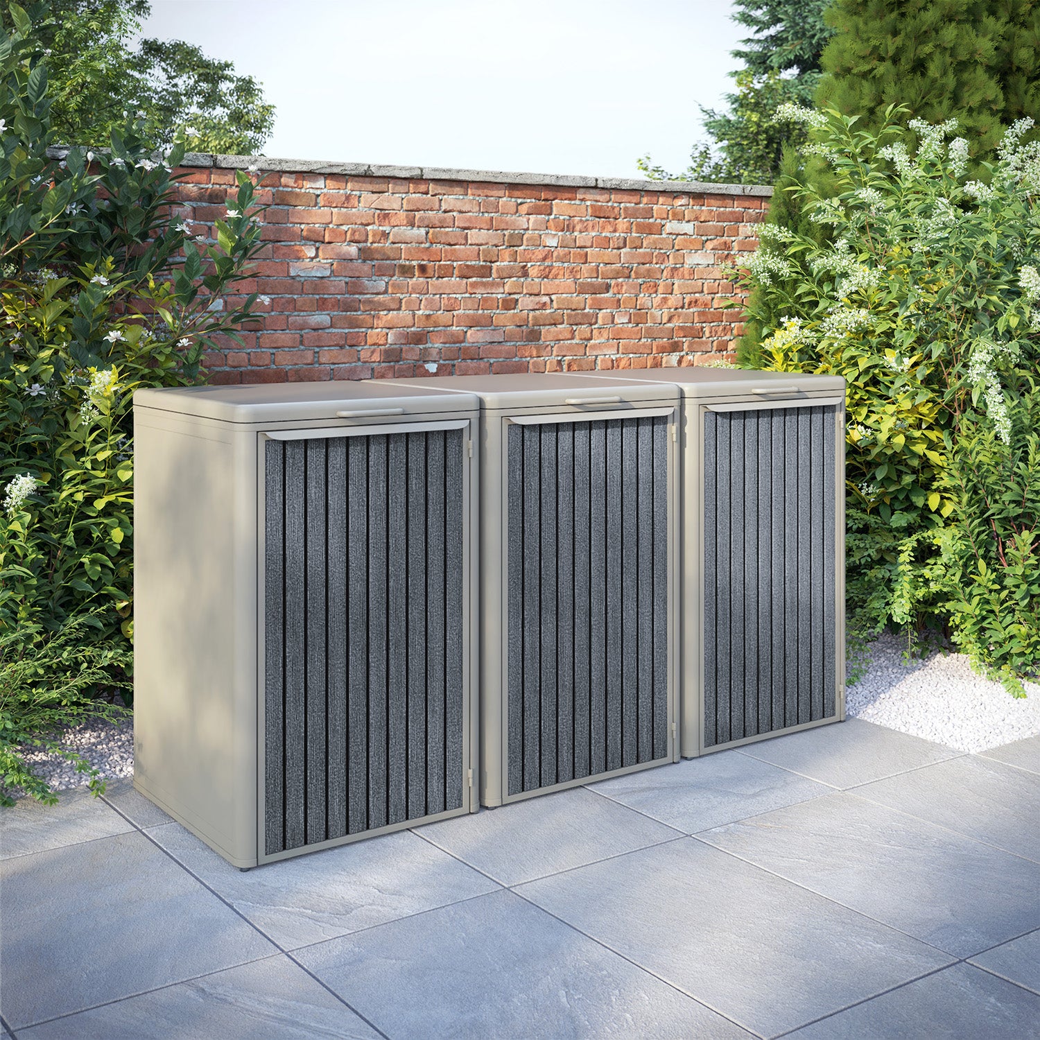 Curva Latte 3 Bin Store with Virtis Door Slat