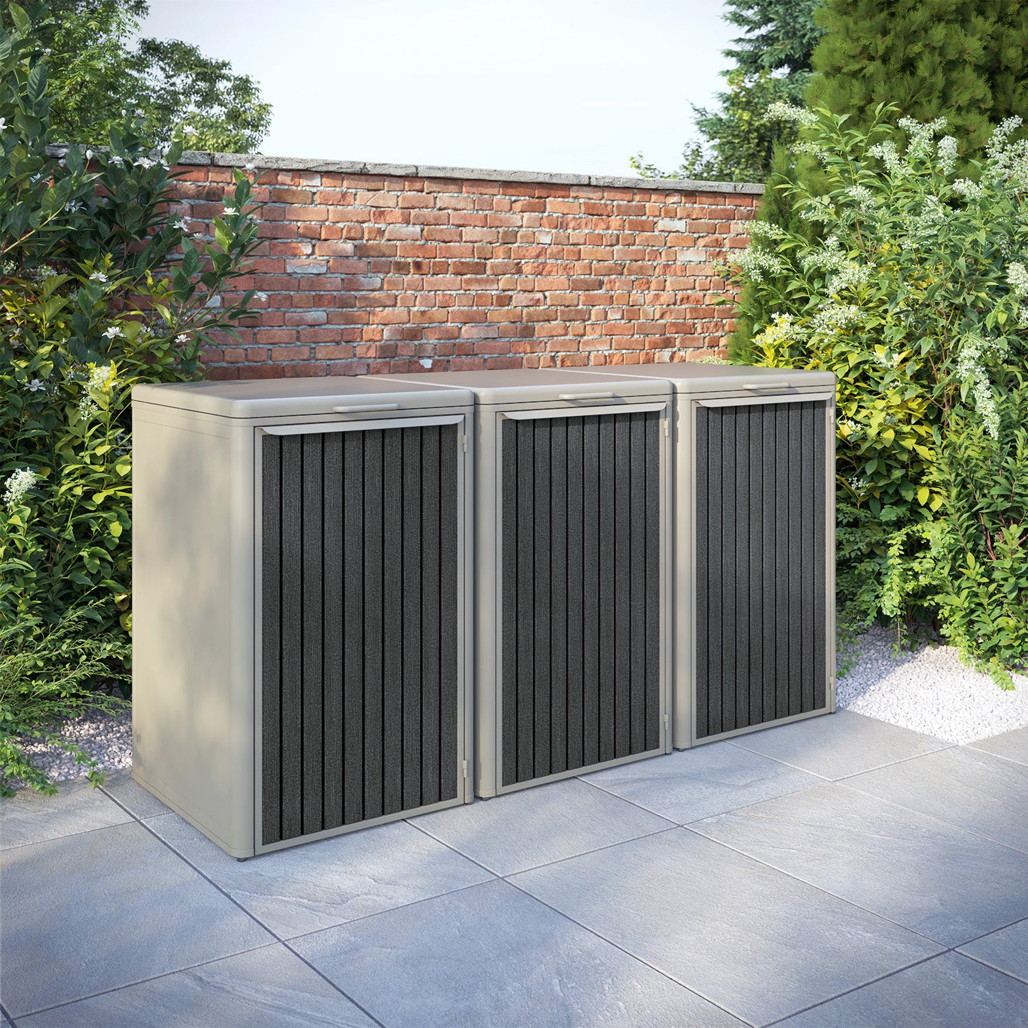 Curva Latte 3 Bin Store with Virtis Door Slat