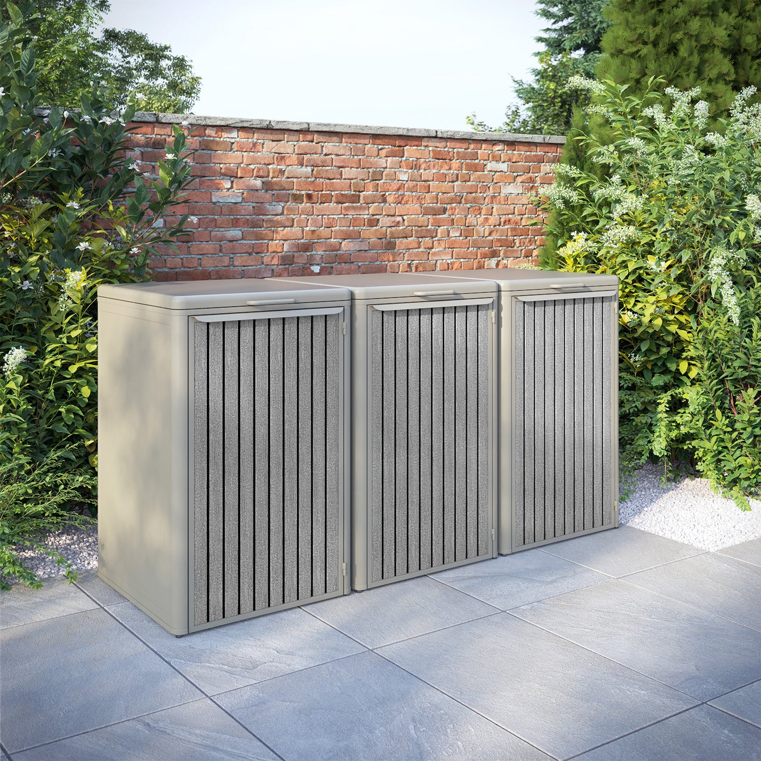 Curva Latte 3 Bin Store with Virtis Door Slat