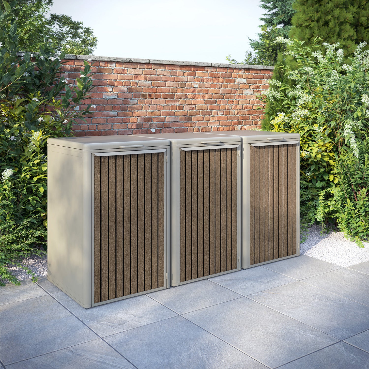 Curva Latte 3 Bin Store with Virtis Door Slat