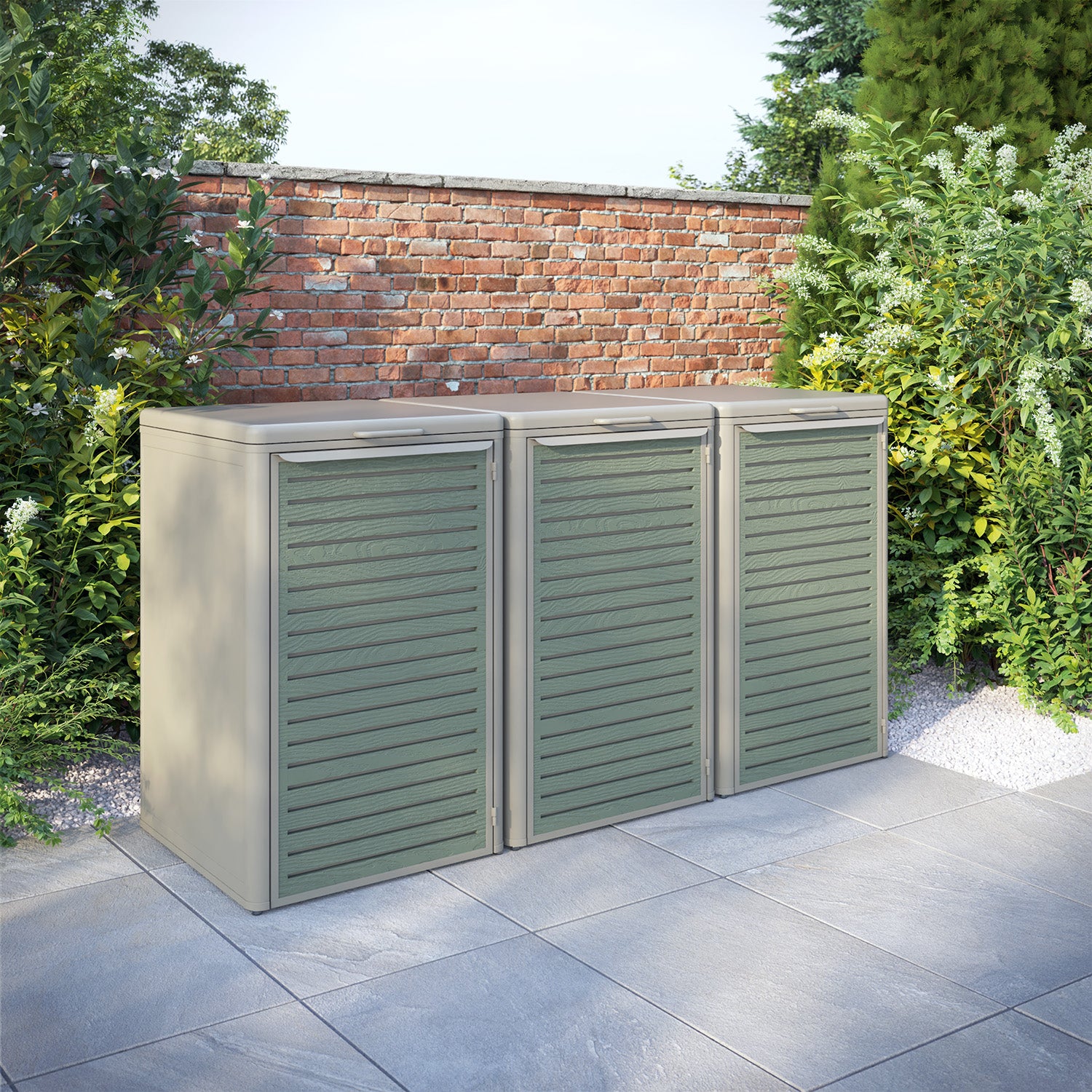 Curva Latte 3 Bin Store with Aspen Door Screen