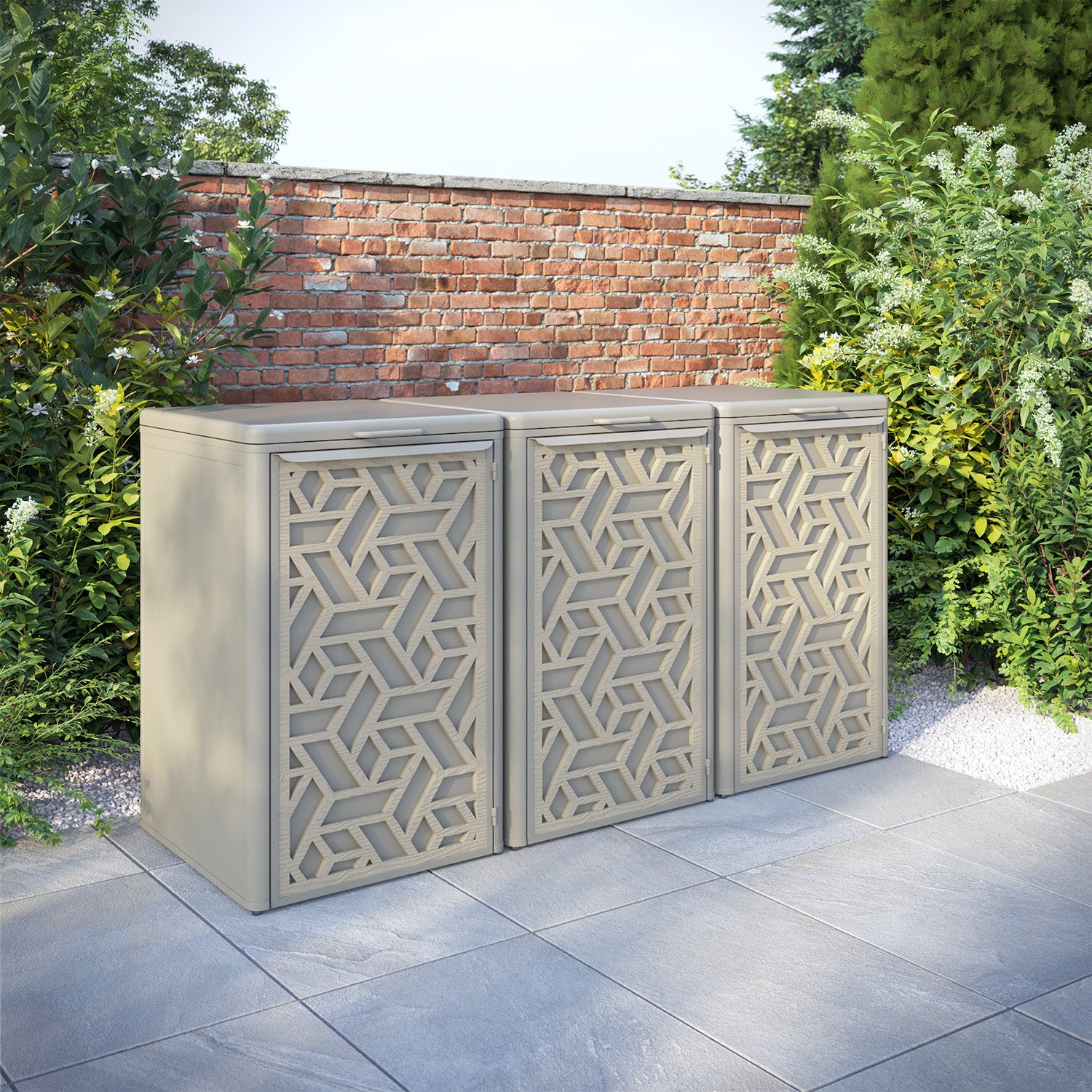 Curva Latte 3 Bin Store with Contour Door Screen