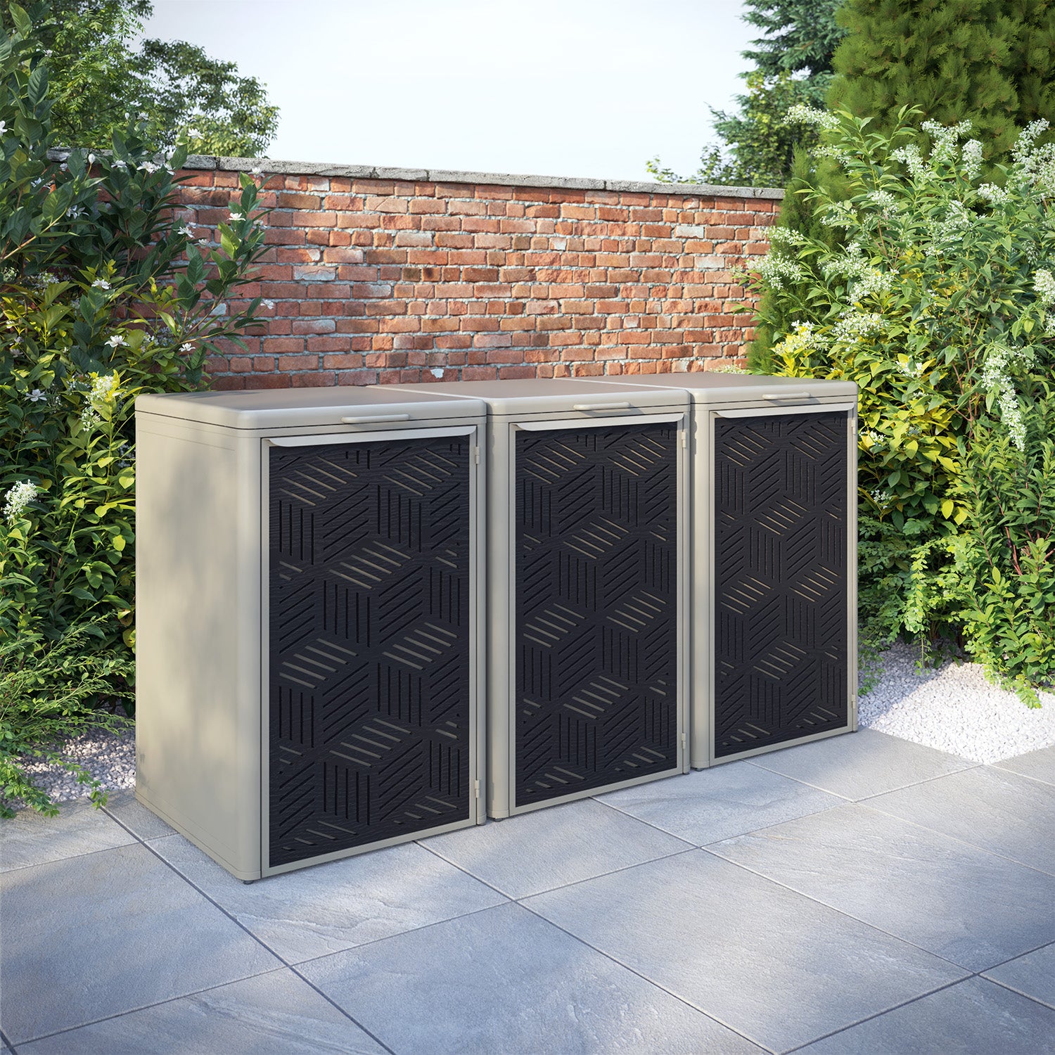 Curva Latte 3 Bin Store with Cubed Door Screen