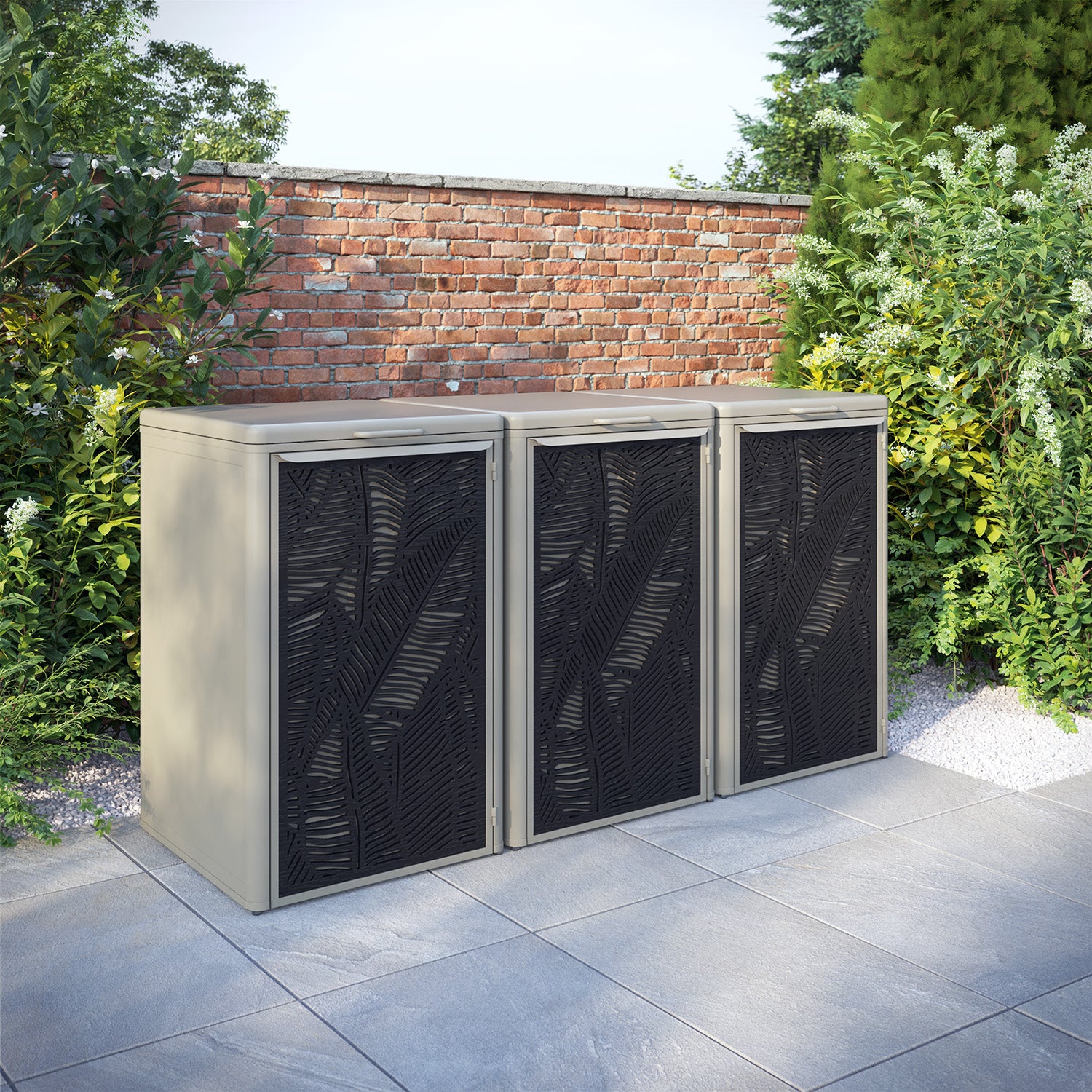 Curva Latte 3 Bin Store with Feather Door Screen