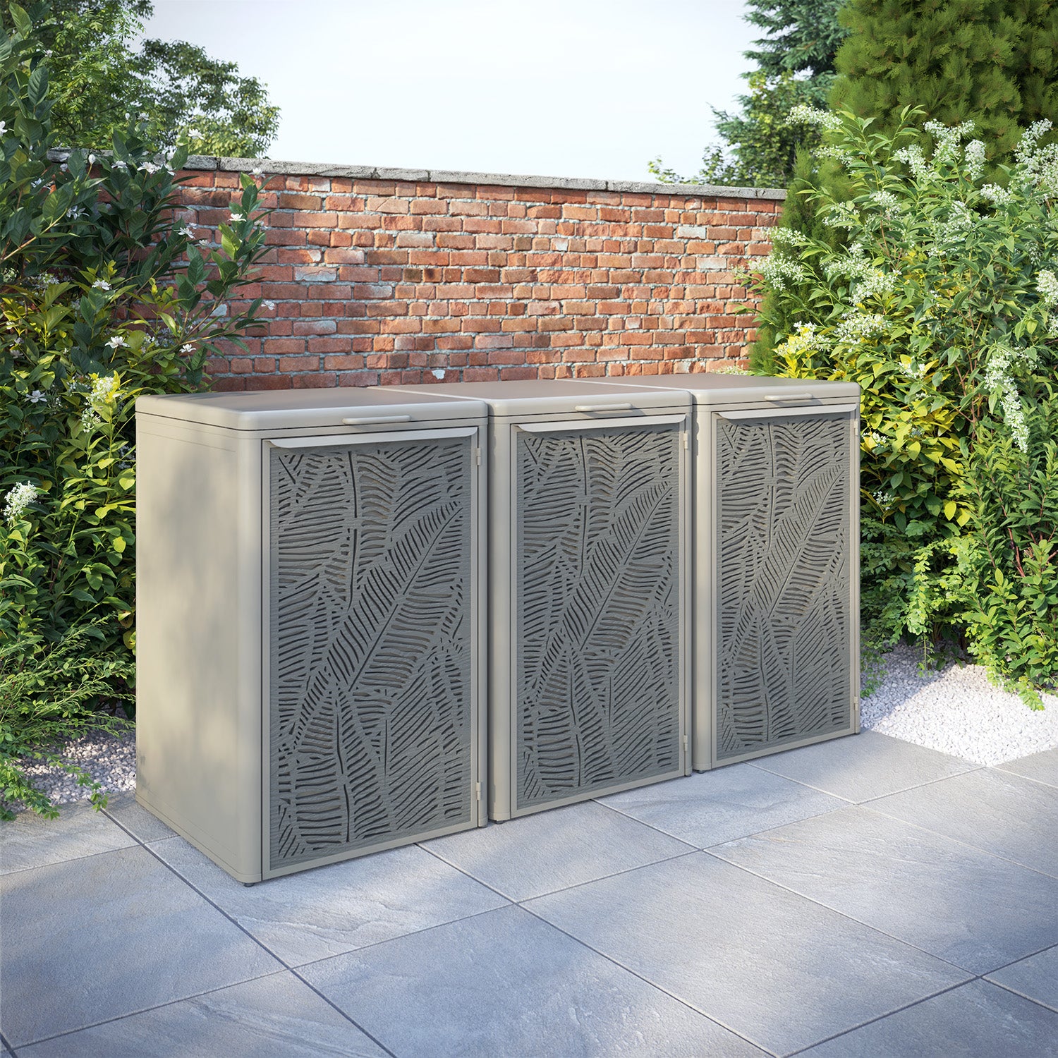 Curva Latte 3 Bin Store with Feather Door Screen