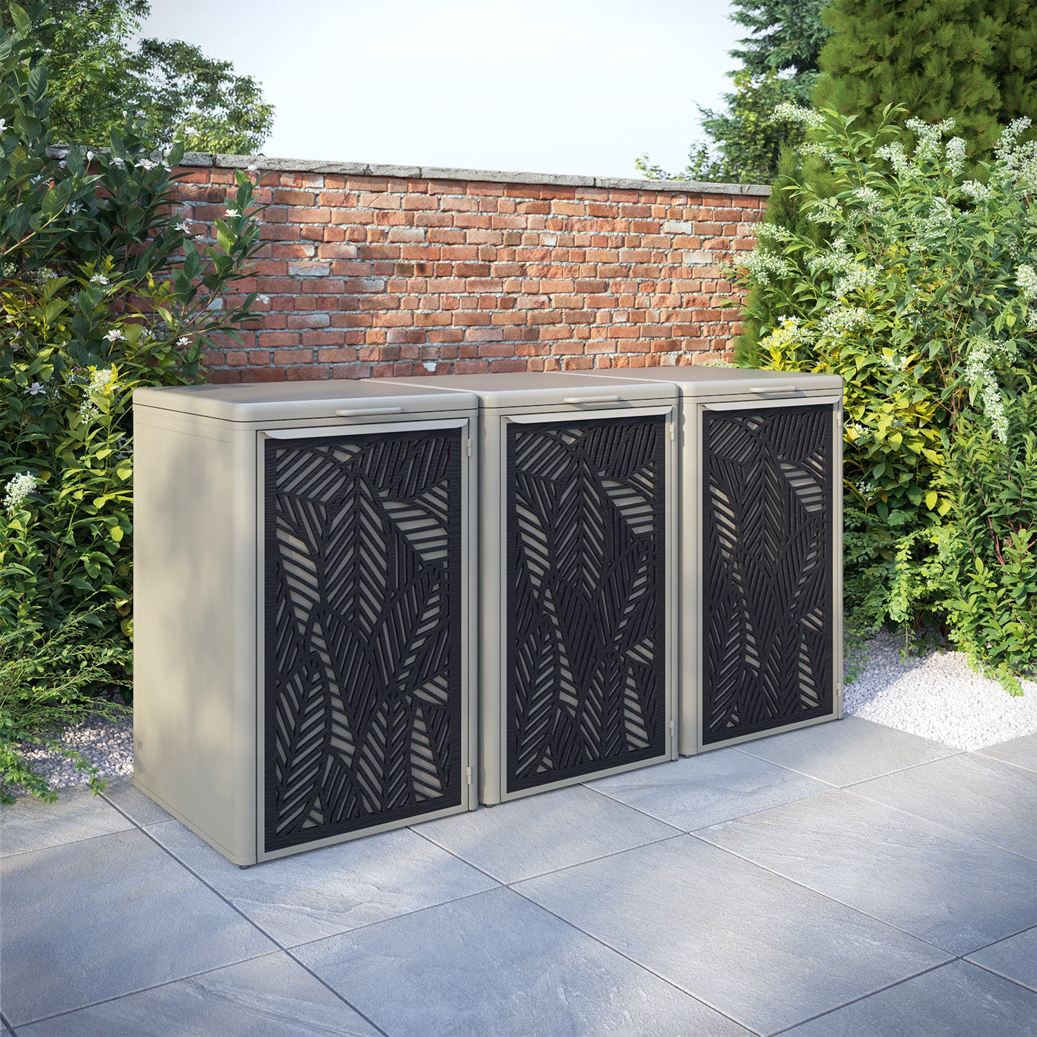 Curva Latte 3 Bin Store with Habitat Door Screen