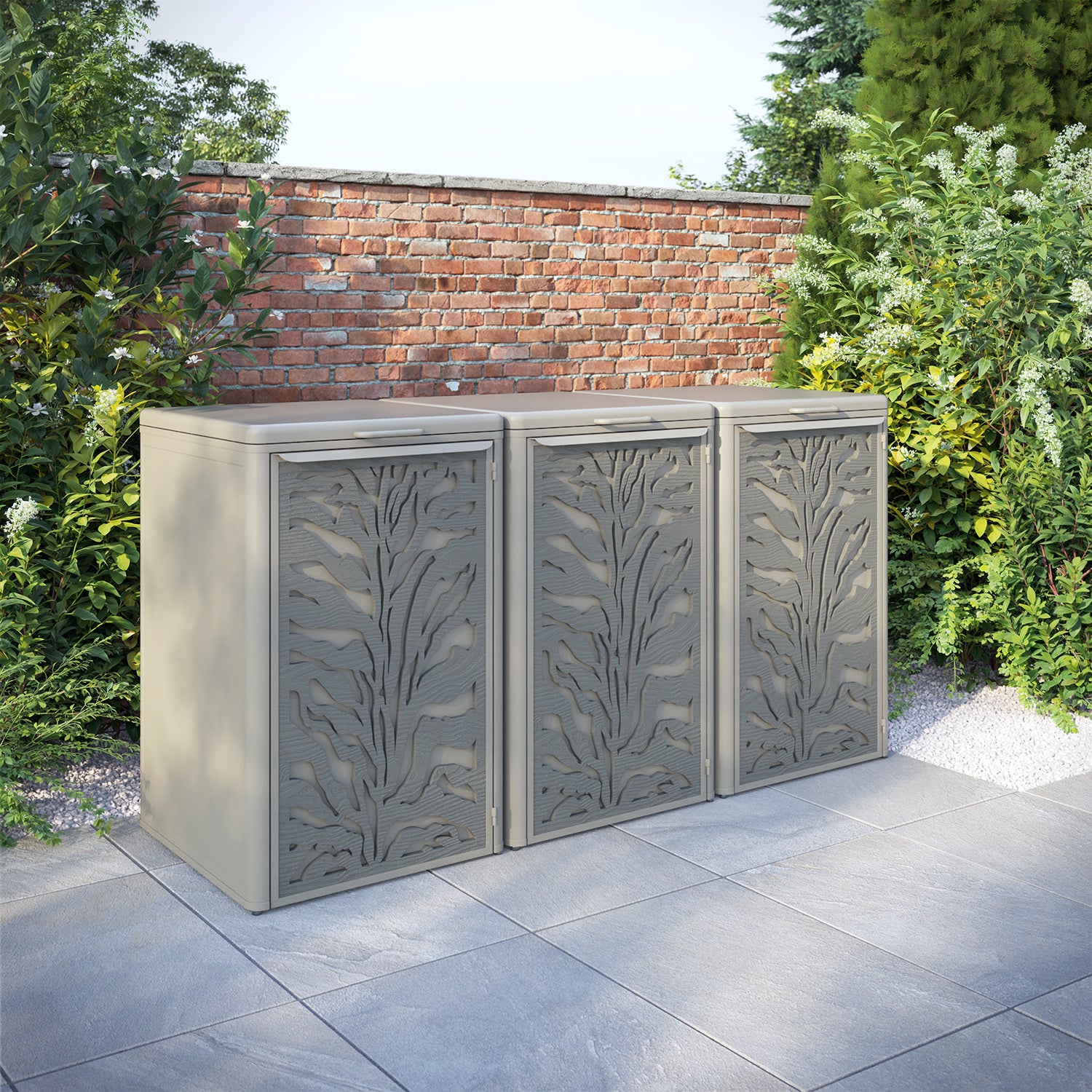 Curva Latte 3 Bin Store with Malawi Door Screen