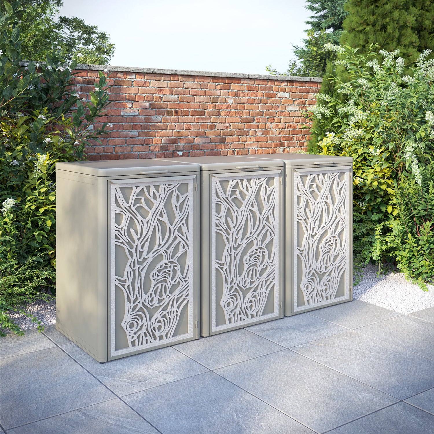 Curva Latte 3 Bin Store with Nature Door Screen