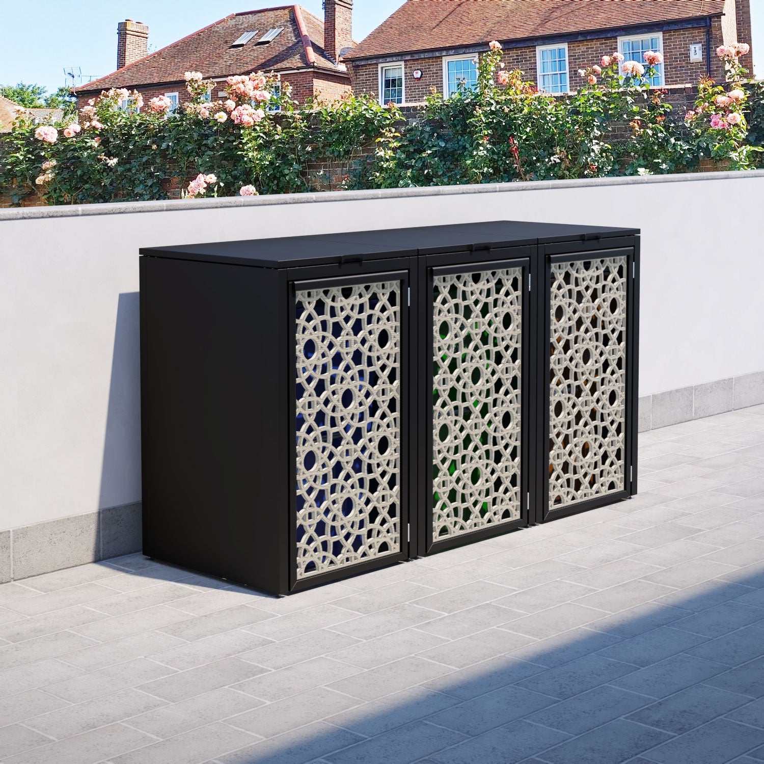 Black 3 Bin Store with Ambar Door Screen