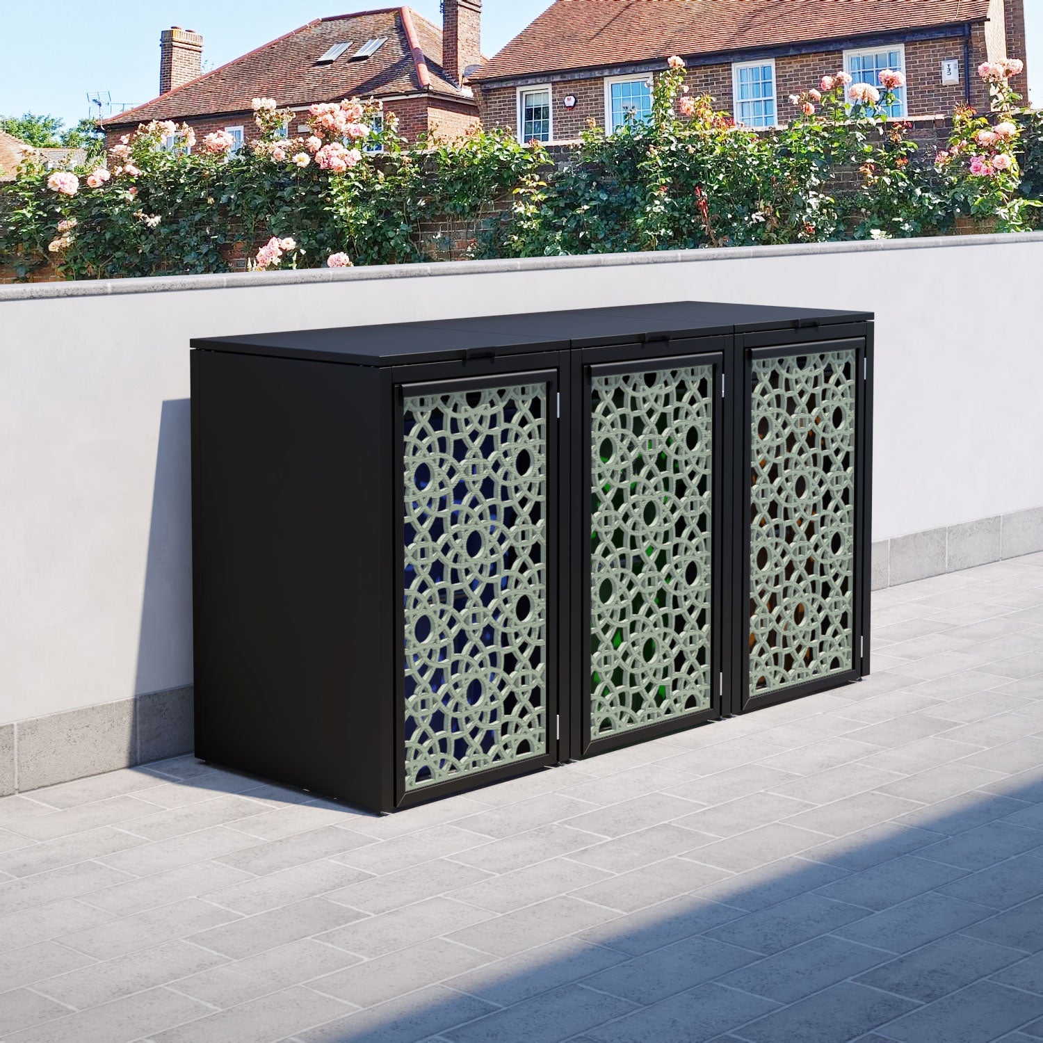 Black 3 Bin Store with Ambar Door Screen