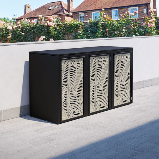 Black 3 Bin Store with Feather Door Screen