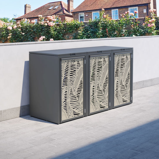 Grey 3 Bin Store with Feather Door Screen