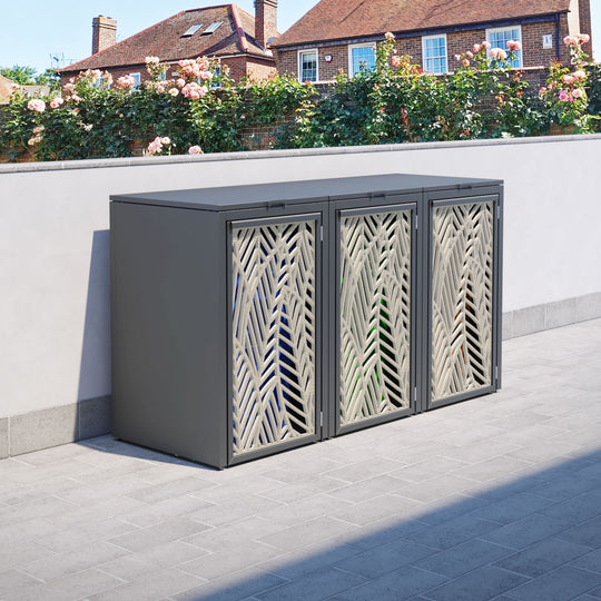Grey 3 Bin Store with Habitat Door Screen
