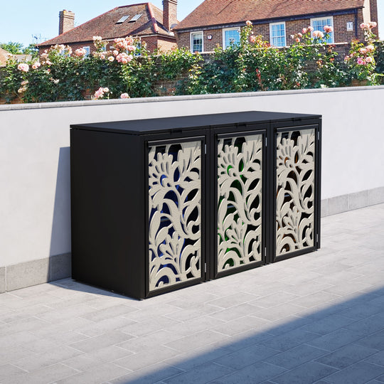Black 3 Bin Store with Heritage Door Screen