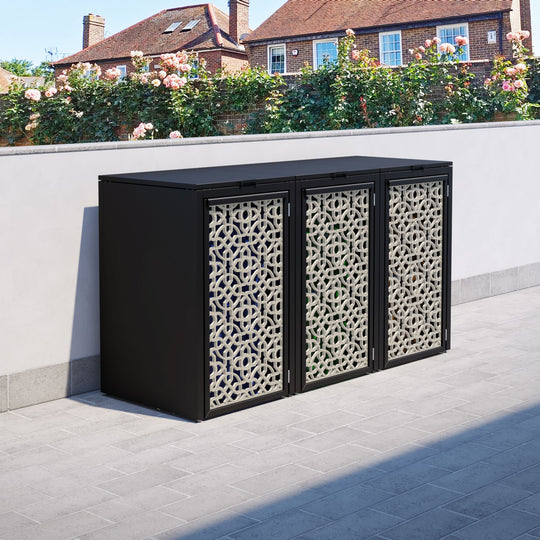 Black 3 Bin Store with Nabila Door Screen