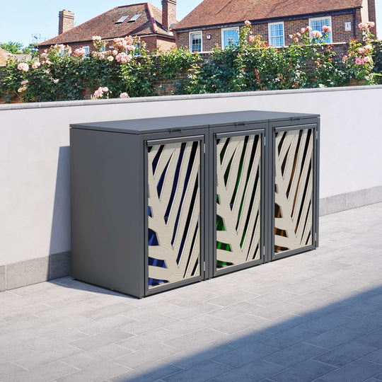 Grey 3 Bin Store with Palm Door Screen