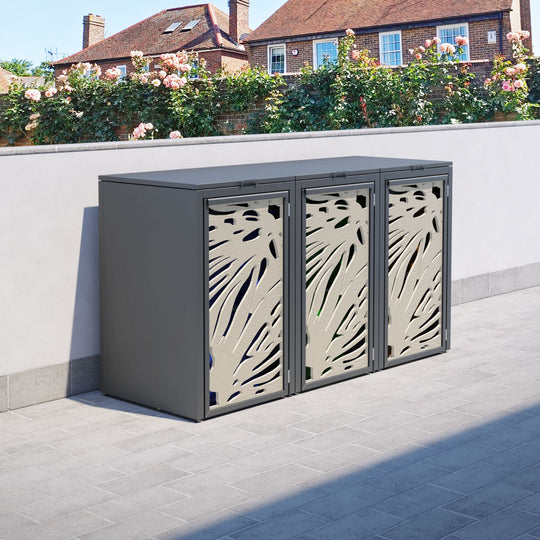 Grey 3 Bin Store with Poppy Door Screen