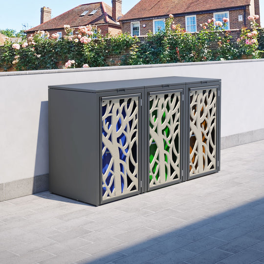 Grey 3 Bin Store with Twilight Door Screen