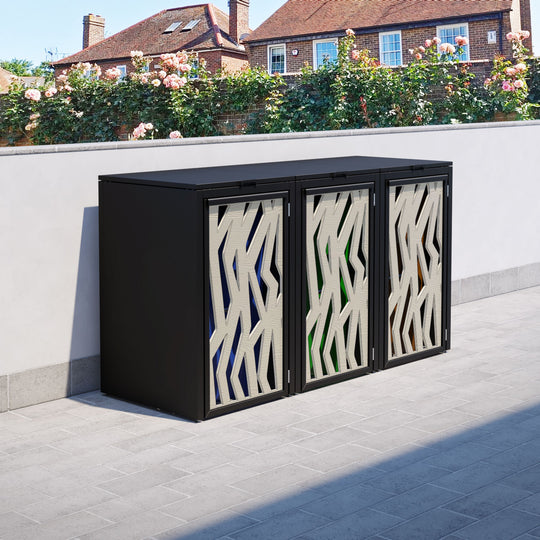 Black 3 Bin Store with Zenith Door Screen