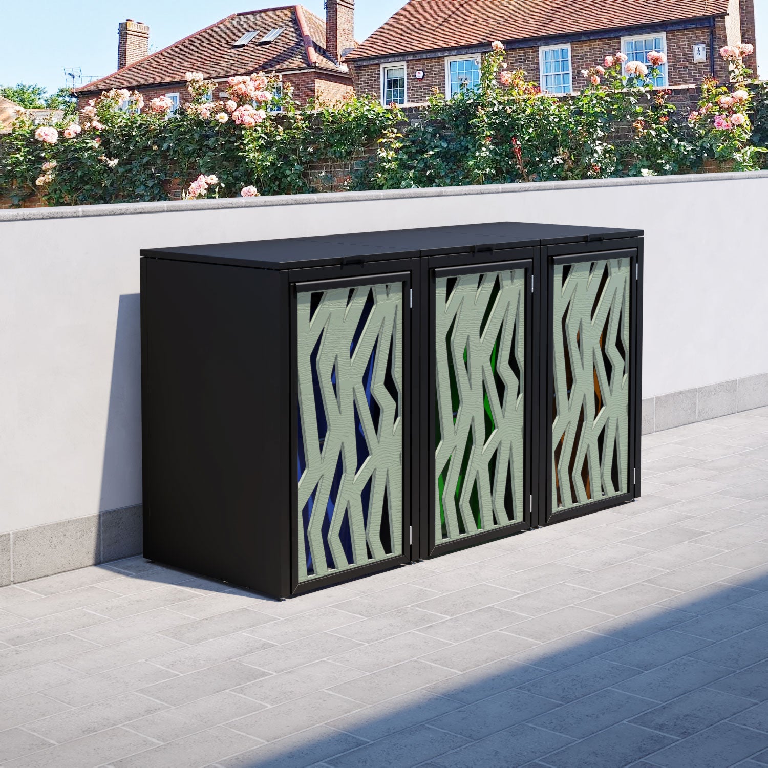 Black 3 Bin Store with Zenith Door Screen