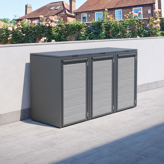 Grey 3 Bin Store with Classic Door Slat