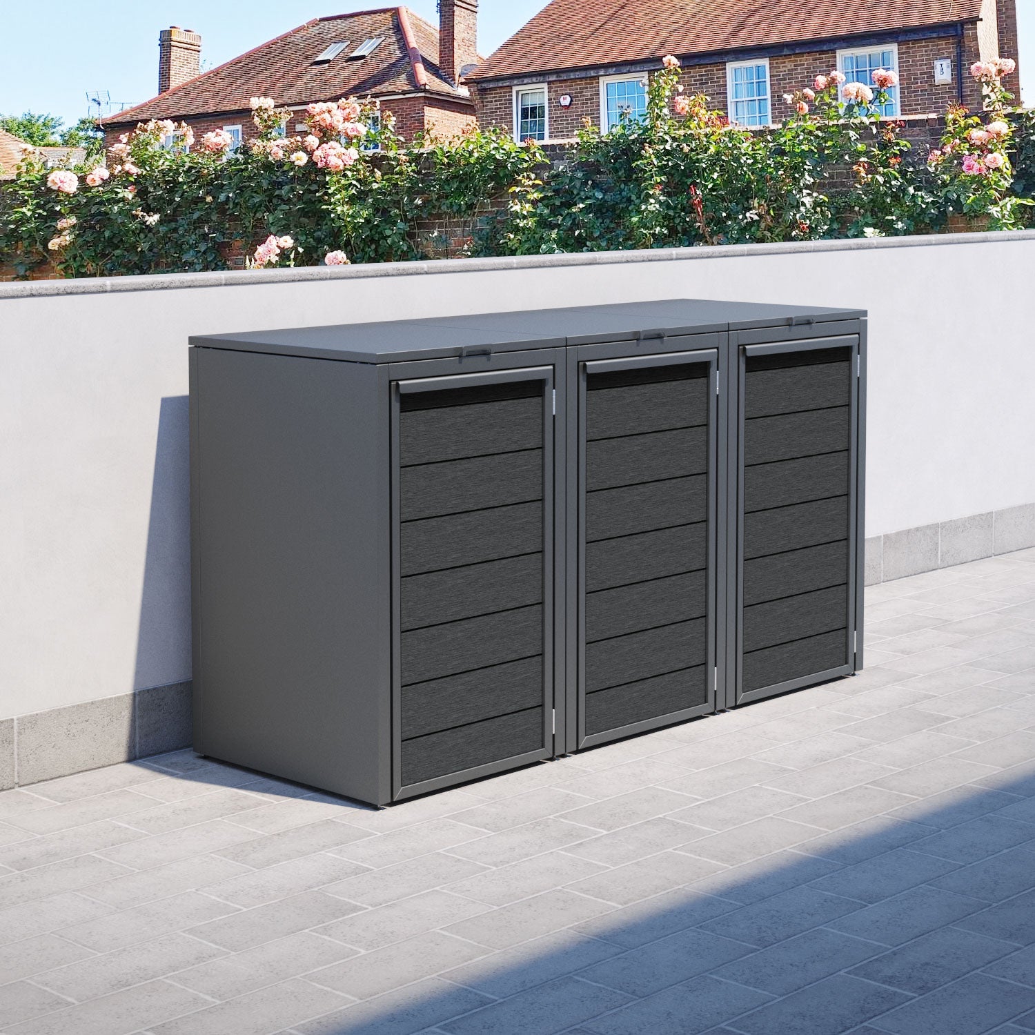 Grey 3 Bin Store with Fusion Door Slat