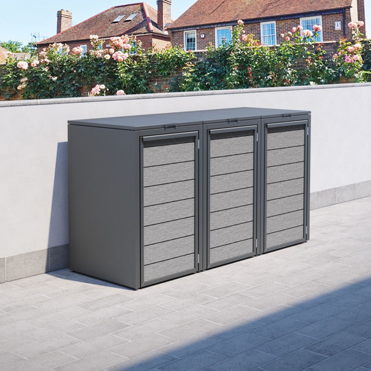 Grey 3 Bin Store with Fusion Door Slat