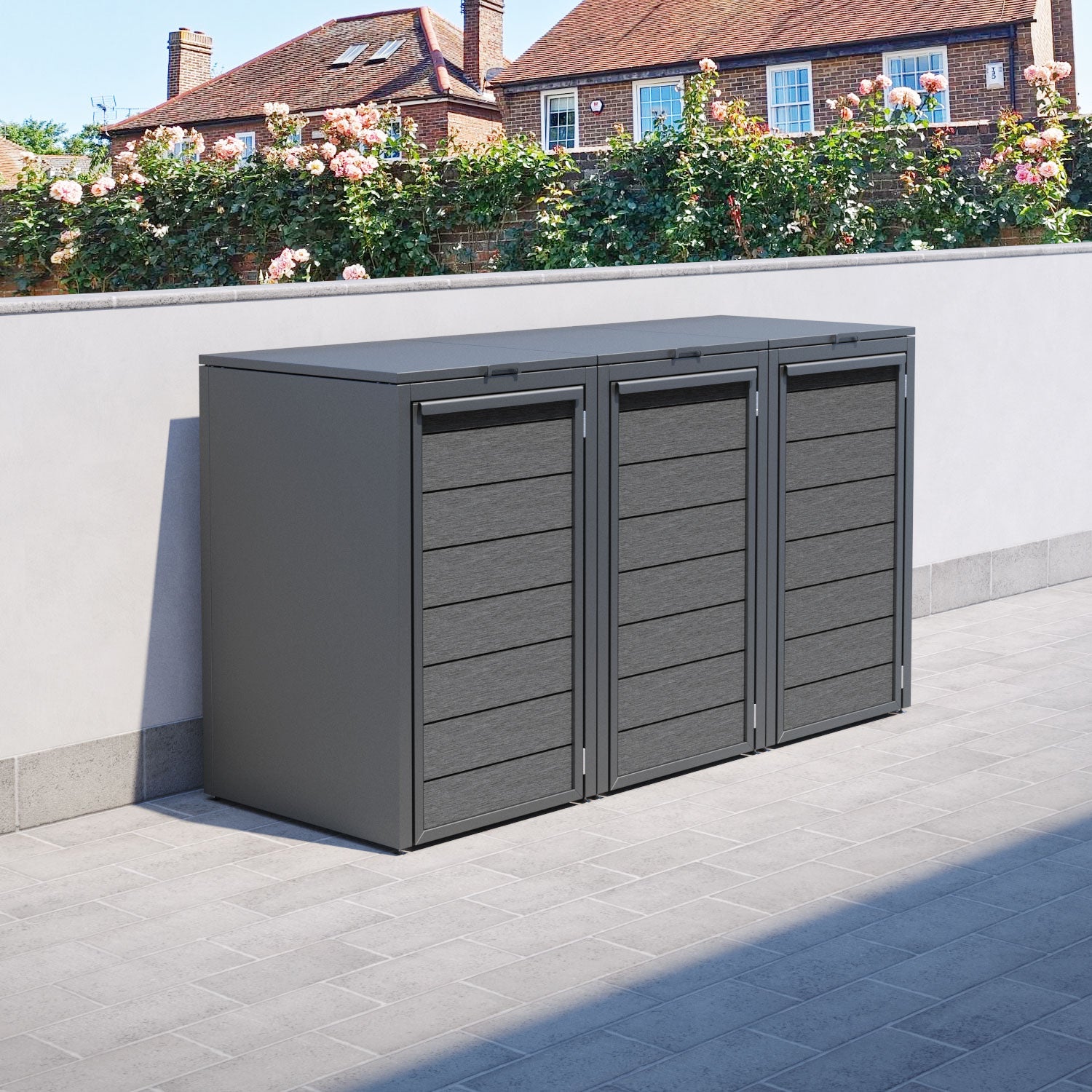 Grey 3 Bin Store with Fusion Door Slat