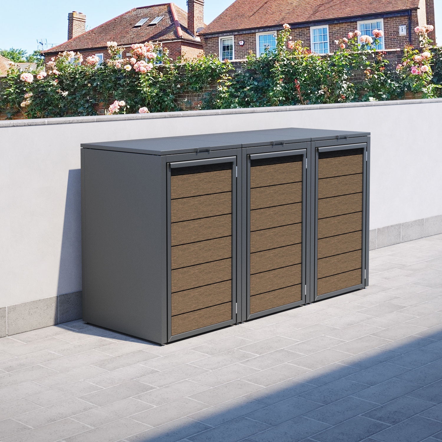 Grey 3 Bin Store with Fusion Door Slat