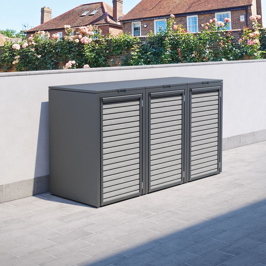 Grey 3 Bin Store with Hudson Door Slat