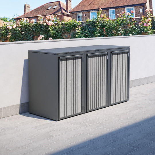 Grey 3 Bin Store with Virtis Door Slat