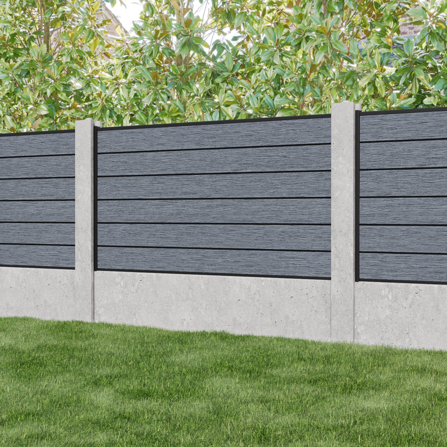 Fusion Fence Panel - Anthracite - for existing concrete posts