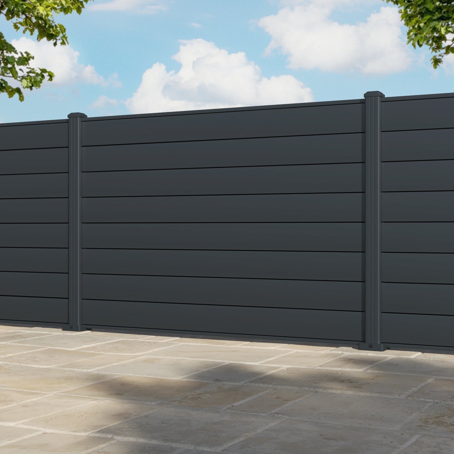 Gate Matching Aluminium Fence Panel - Anthracite - with our aluminium posts