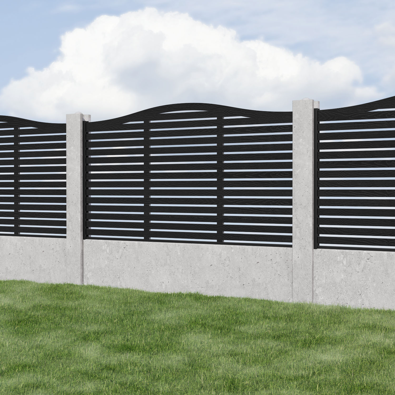 Aspen Curved Top Composite Fence Panel - for existing concrete posts