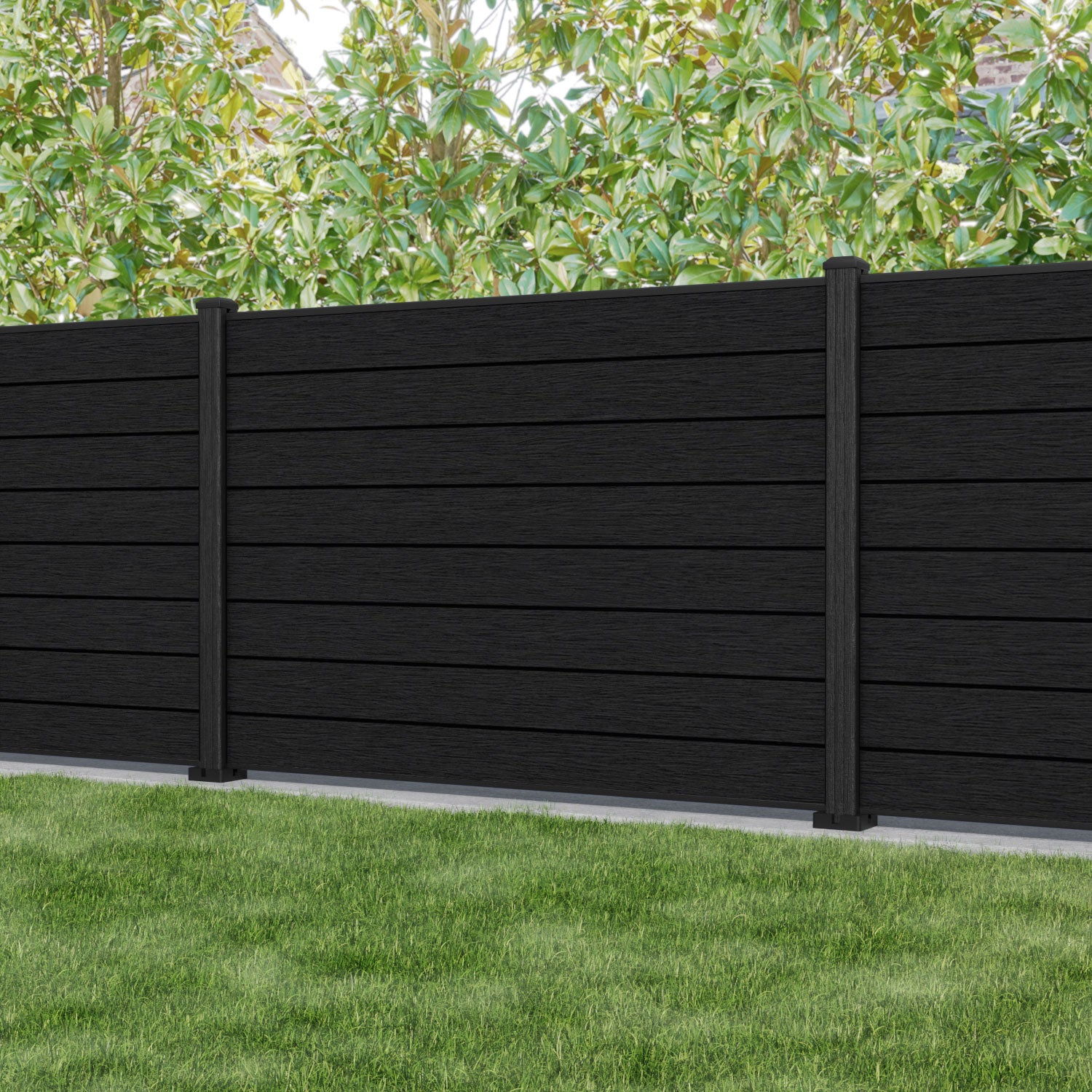 Fusion Fence Panel - Black - with our composite posts