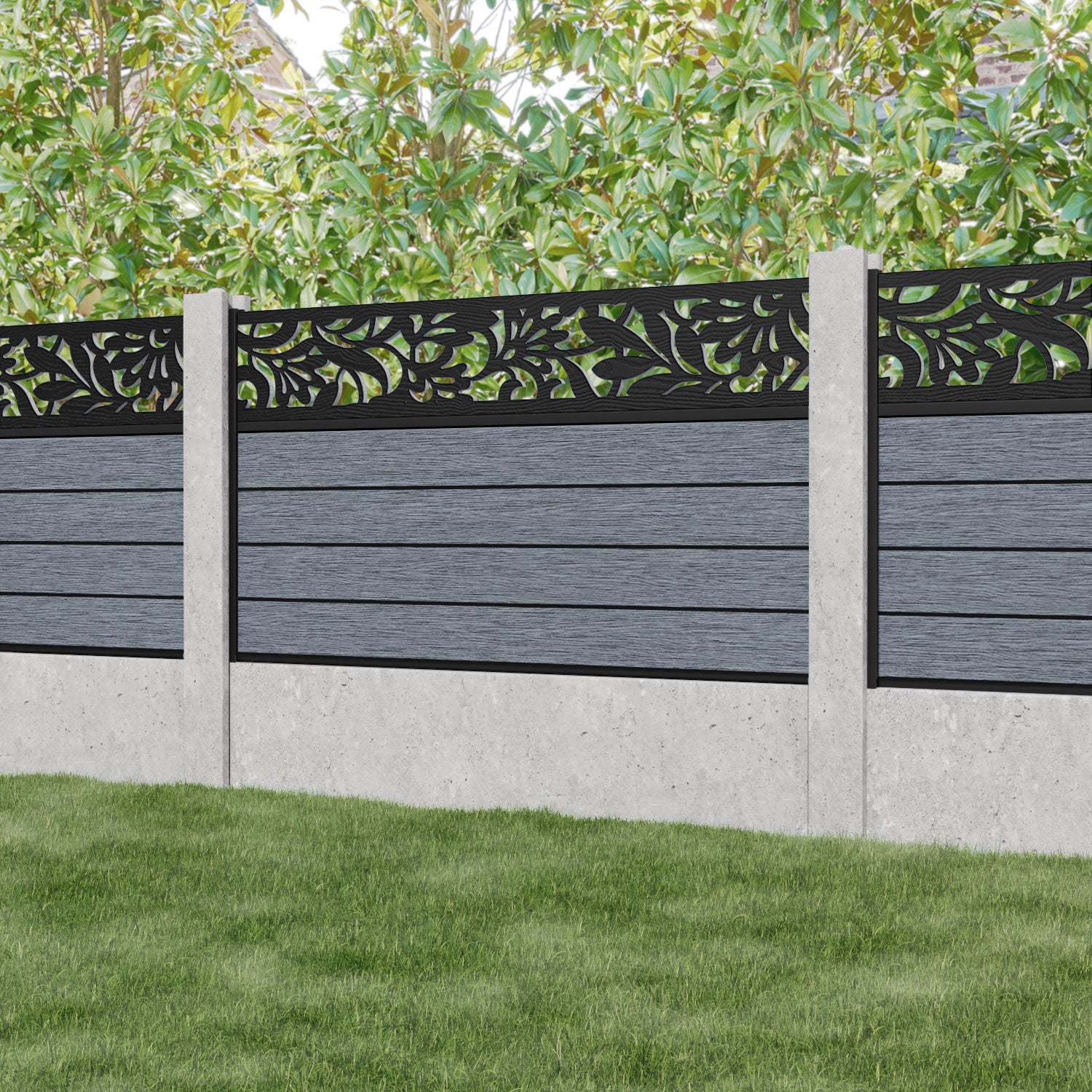 Fusion Heritage Fence Panel - Anthracite - for existing concrete posts
