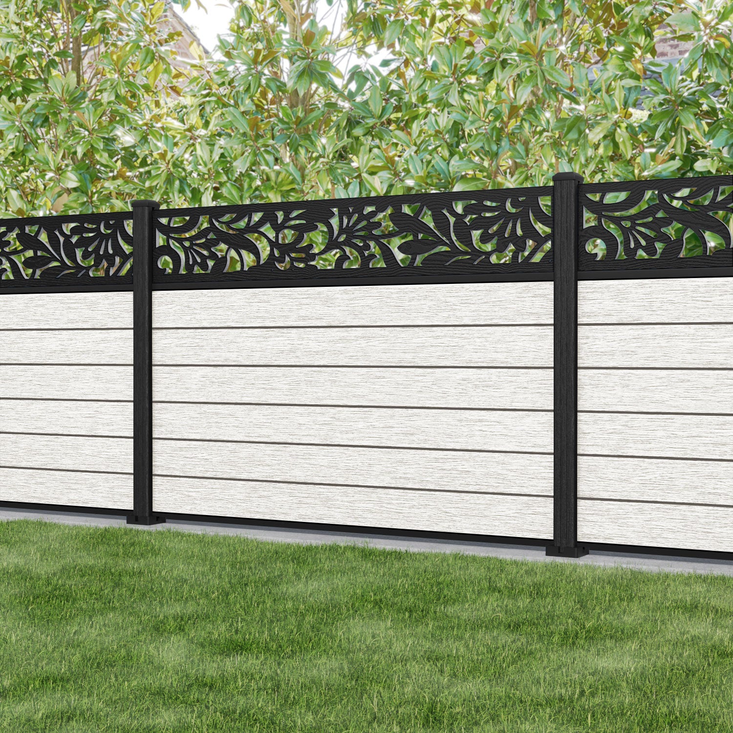 Fusion Heritage Fence Panel - Light Stone - with our composite posts