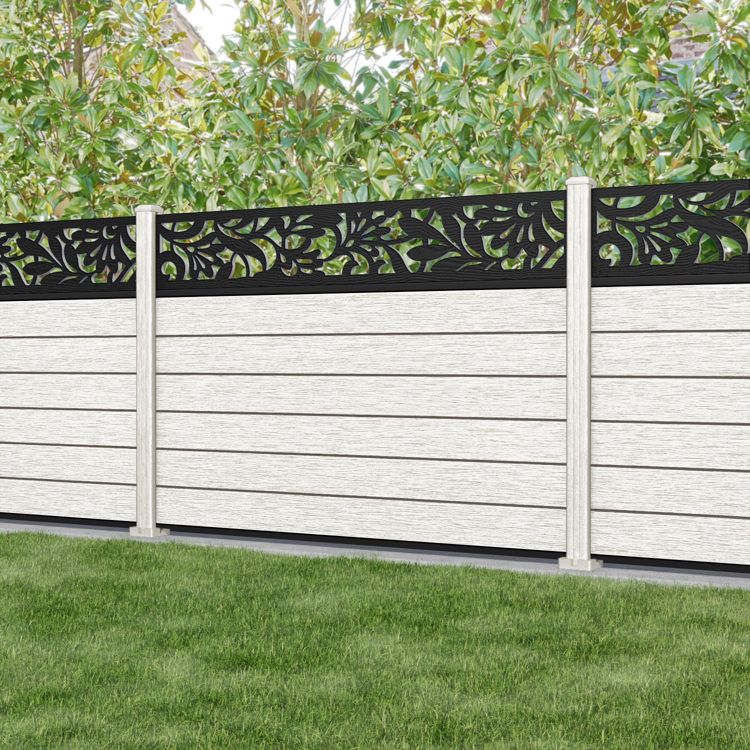 Fusion Heritage Fence Panel - Light Stone - with our composite posts