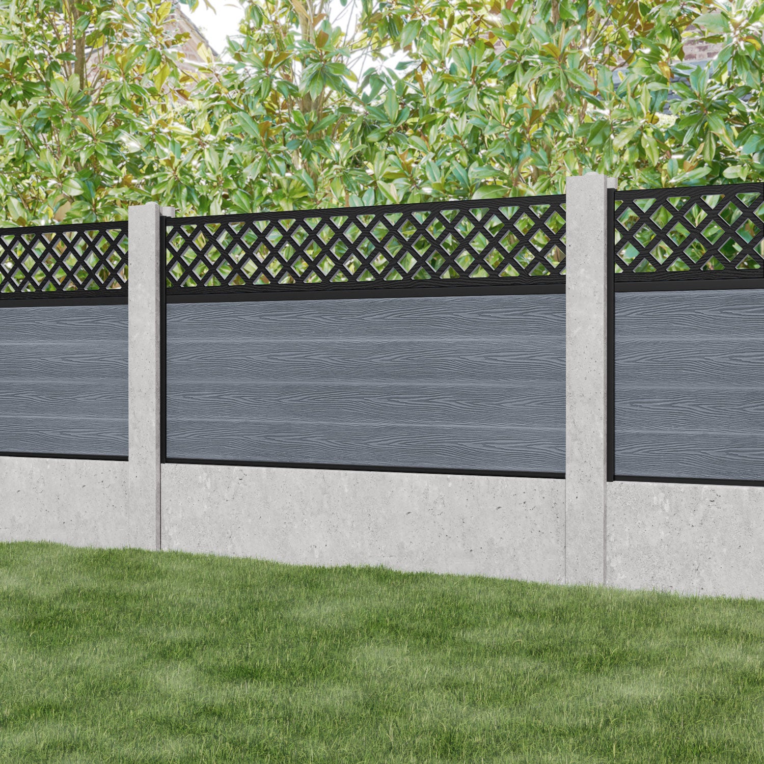 Classic Hive Fence Panel - Anthracite - for existing concrete posts